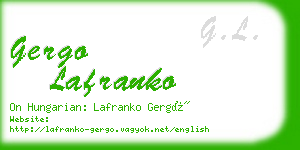 gergo lafranko business card